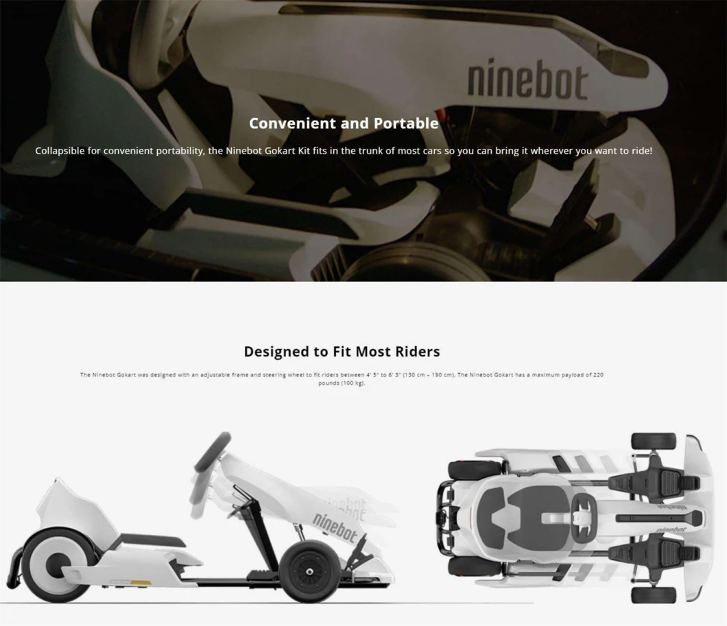 Ninebot Seg Way Mini Xiaomi White Professional Racing Game 2400W Go Kart Karting off Road Electric Car Adults Gokart Go Karts